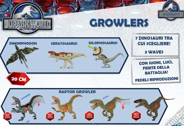 Jurassic World - Growlers - Dinosauro 20 Cm (un articolo senza possibilità di scelta) gioco di Hasbro