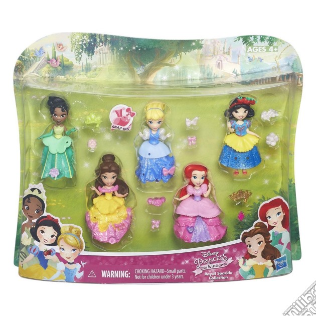 Principesse Disney - Small Doll Collection Pack - Cenerentola, Belle,  Tiana, Ariel E Biancaneve, Gioco Hasbro