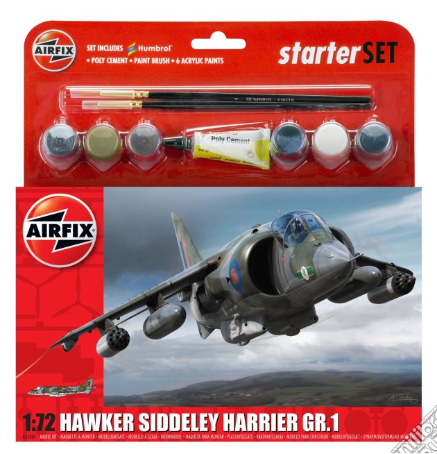 Airfix Medium Starter Set - Hawker Harrier Gr1 gioco di Airfix