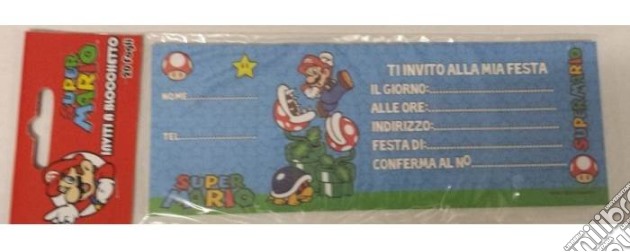 Super Mario - Blocchetto 20 Inviti gioco di Como Giochi