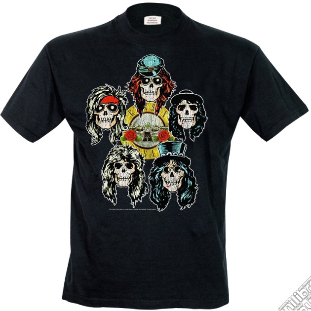 Guns N' Roses: Vintage Heads (T-Shirt Unisex Tg. L) gioco di Rock Off