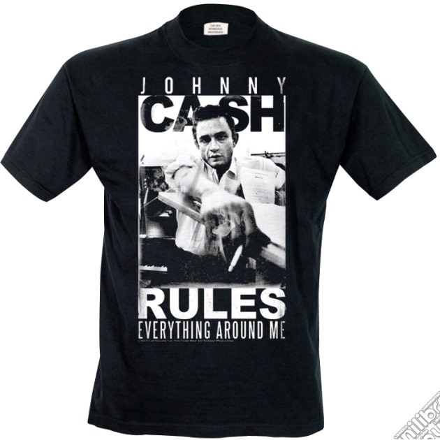 Johnny Cash - Rules (T-Shirt Uomo S) gioco di Rock Off