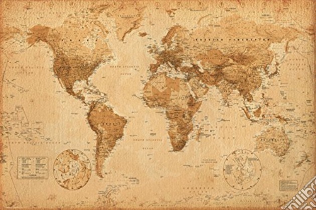 World Map - Antique Style (Poster Maxi 61x91,5 Cm) gioco di GB Eye
