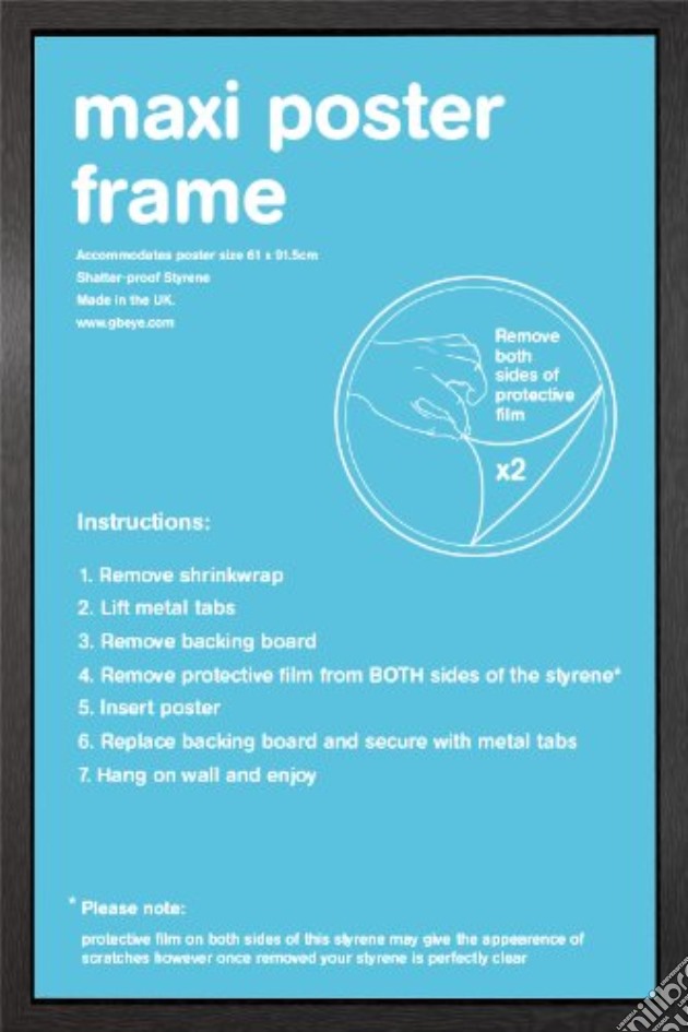 Gb Eye: Maxi Poster Frame / Cornice Eton Nera 61x91.5cm gioco