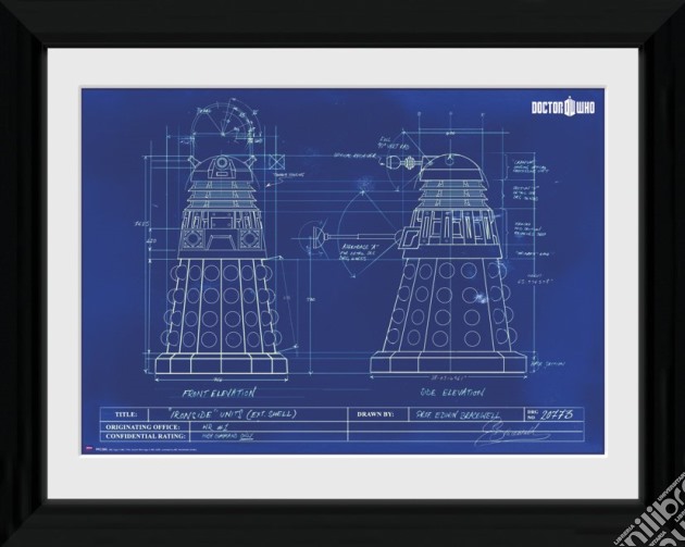 Doctor Who - Dalek Blueprint - Framed Photo 30x40 Cm gioco