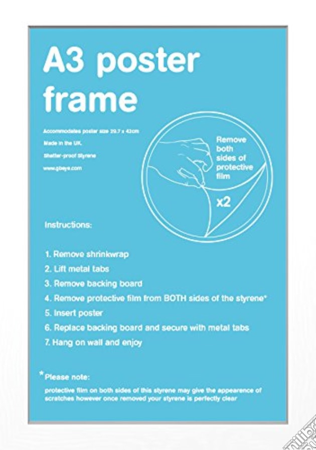 Gb White Frame - A3 Styrene - 29.7x42cm - Eton (Cornice) gioco