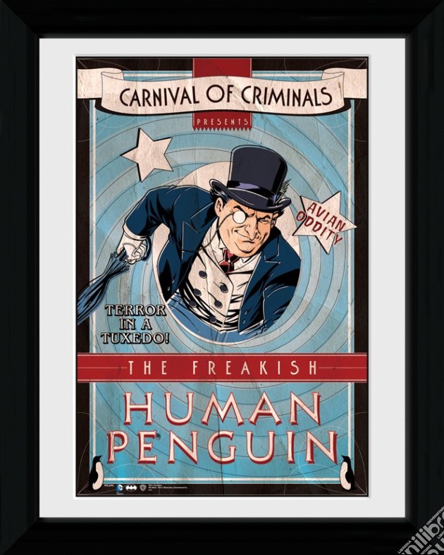 Batman Comic - Circus Human Penguin - Framed Photo 30x40 Cm gioco
