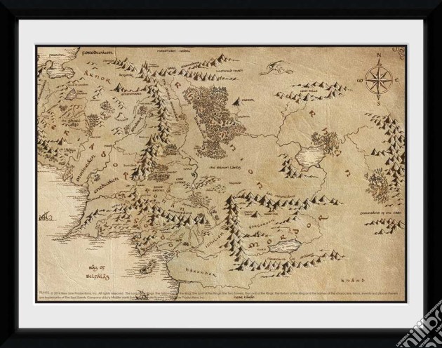 Lord Of The Rings - Map (Foto In Cornice 20x15 Cm) gioco