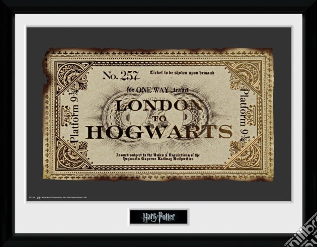 Harry Potter - Ticket - Framed Photo 30x40 Cm gioco