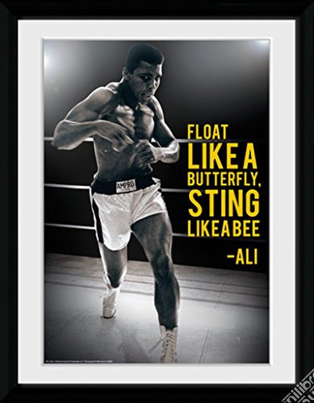 Muhammad Ali - Sting Like A Bee - Framed Photo 30x40 Cm gioco