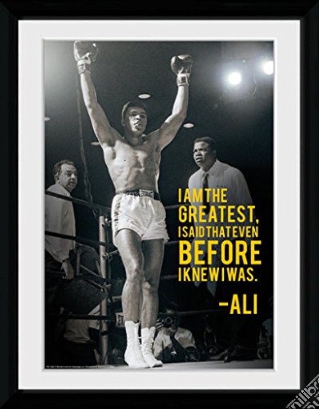 Muhammad Ali - I Am The Greatest - Framed Photo 30x40 Cm gioco