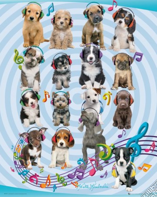 Keith Kimberlin - Puppies Headphones 2 (Poster Mini 40x50 Cm) gioco di GB Eye