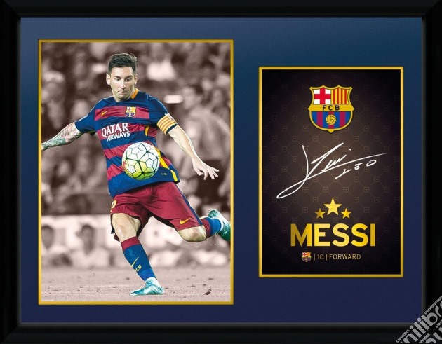 Barcelona - Messi 15/16 - Framed Photo 30x40 Cm gioco