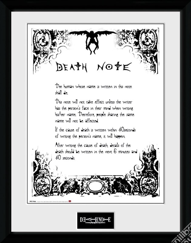 Death Note - Death Note (Stampa In Cornice 30x40 Cm) gioco di GB Eye