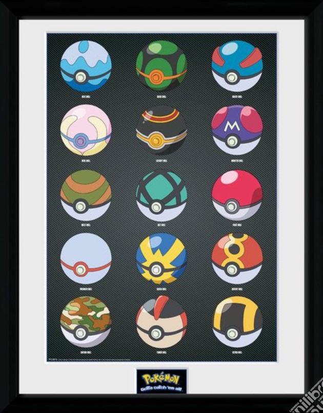 Pokemon: Gb Eye - Pokeballs (Framed Print 30x40 Cm / Stampa In Cornice) gioco