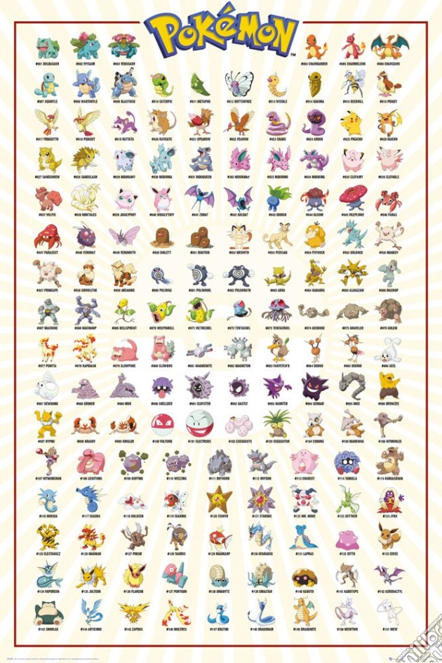 Pokemon: GB Eye - Kanto 151 (Poster 91,5X61 Cm) gioco di GB Eye