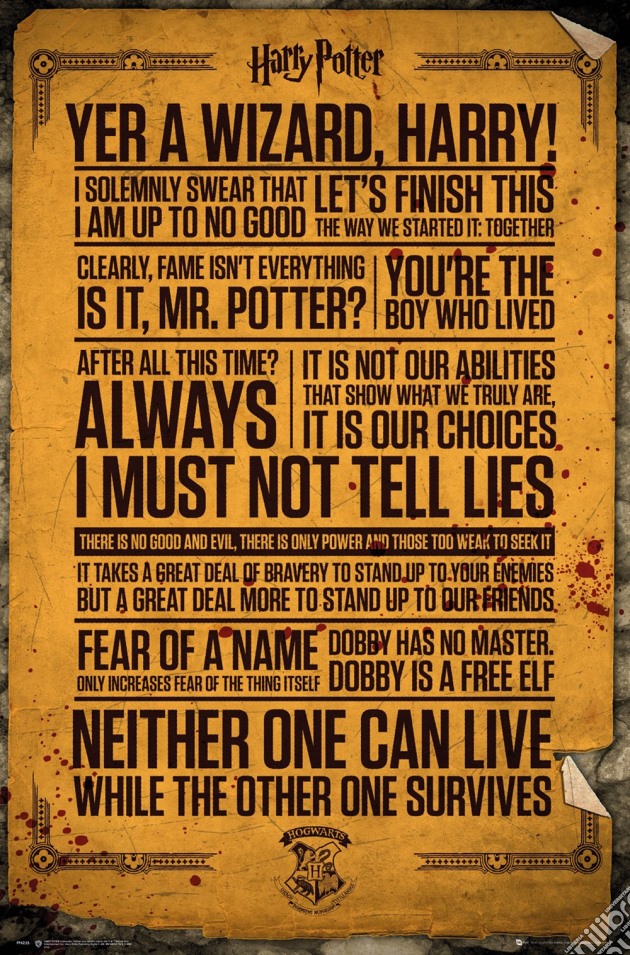 Harry Potter - Quotes (Poster Maxi 61x91,5 Cm) gioco di GB Eye