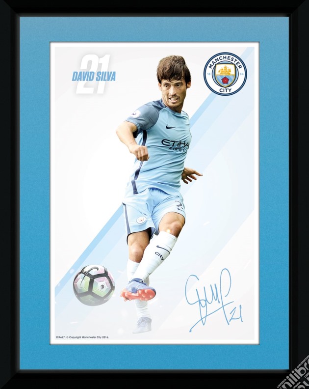Manchester City: Silva 16/17 (Stampa In Cornice 15x20 Cm) gioco di GB Eye
