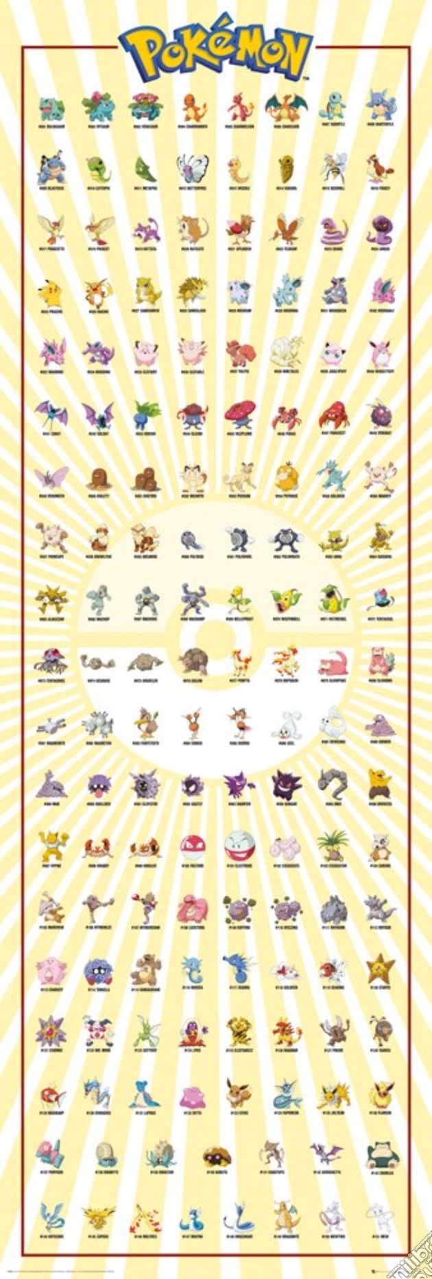 Pokemon - Kanto 151 (Poster Da Porta 53x158 Cm) gioco di GB Eye