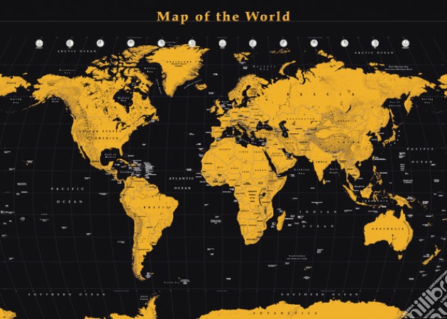 World Map - Gold (Poster Giant 100x140 Cm) gioco di GB Eye