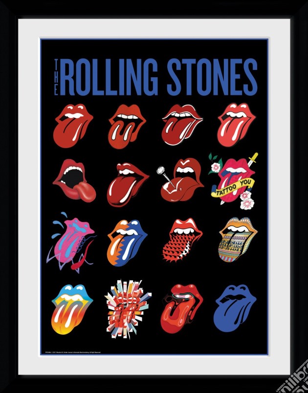 Rolling Stones (The): GB Eye - Tongues (Stampa In Cornice 30x40 Cm) gioco di GB Eye