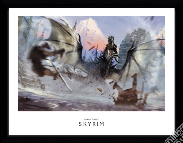 Skyrim - Alduin (Stampa In Cornice 30x40 Cm) gioco di GB Eye