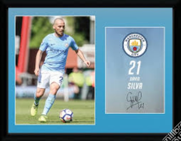 Manchester City - Silva 17/18 (Stampa In Cornice 30x40cm) gioco di GB Eye