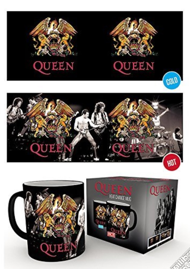 Queen: Gb Eye - Crest (Mug Heat Change 320 ml / Tazza Termosensibile) gioco