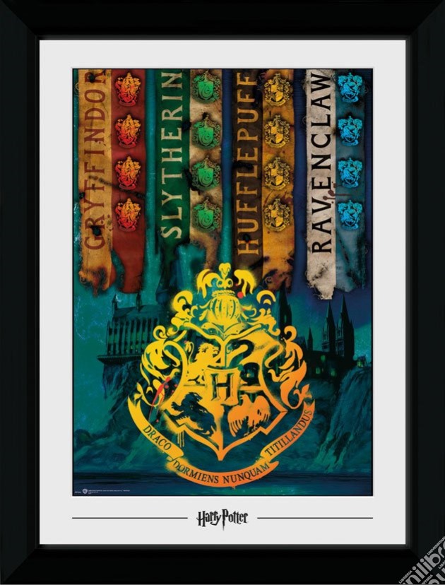 Harry Potter - House Flags (Stampa In Cornice 50x70 Cm) gioco