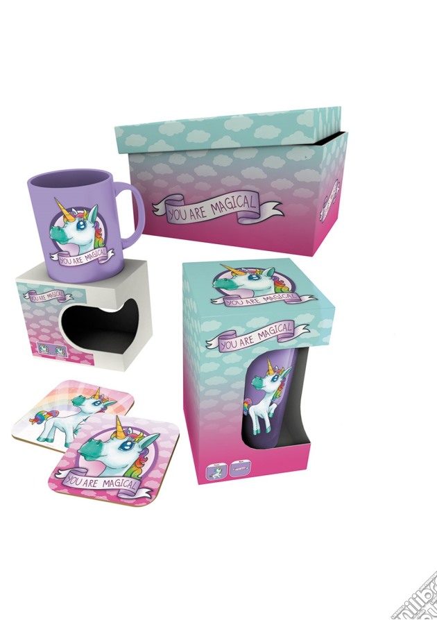 Unicorn - Magical (Set Bicchiere Colorato+Tazza+Set Sottobicchieri) gioco