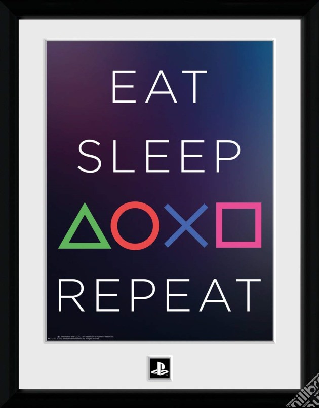 Playstation: Gb Eye - Eat Sleep Repeat (Framed Print 30x40 Cm / Stampa In Cornice) gioco