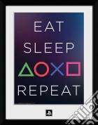 Playstation: Gb Eye - Eat Sleep Repeat (Framed Print 30x40 Cm / Stampa In Cornice) giochi