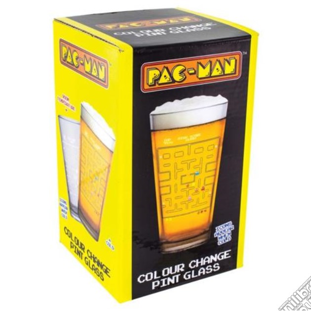 Pac-Man - Colour Change Pint Glass (Bicchiere Birra Termosensibile) gioco di TimeCity