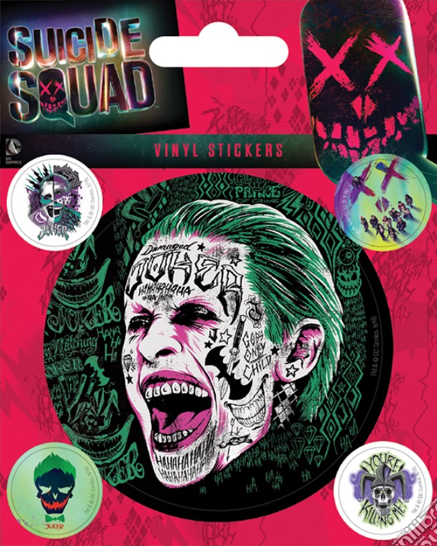 Suicide Squad - The Joker (Set Adesivi 12,5X10 Cm) gioco di Pyramid