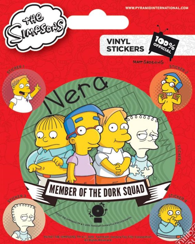 The Simpsons Dork Squad Vinyl Stcicker (Set Adesivi) gioco