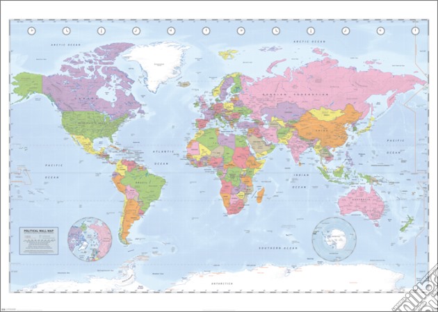 Political World Map - Miller Projection (Poster 100X140 Cm) gioco di Pyramid