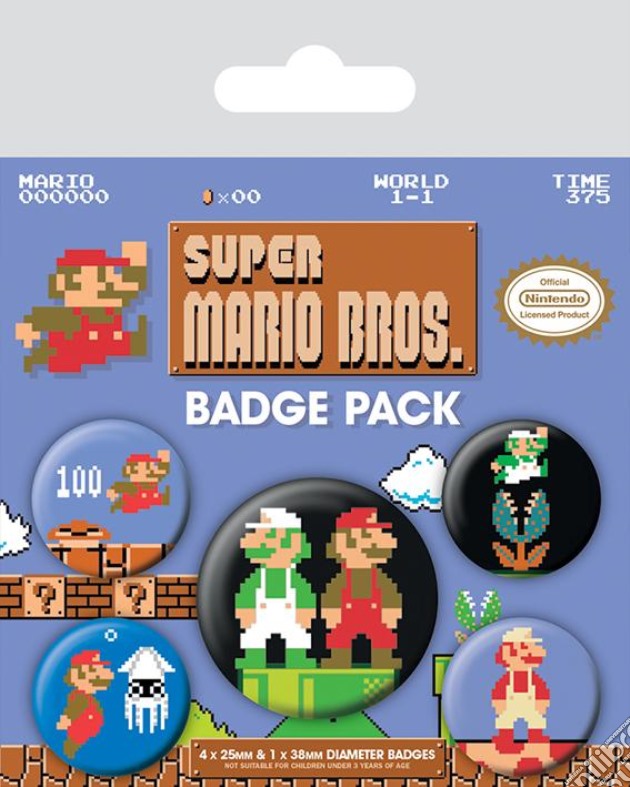 Nintendo: Pyramid - Super Mario - Retro (Pin Badge Pack / Set Spille) gioco