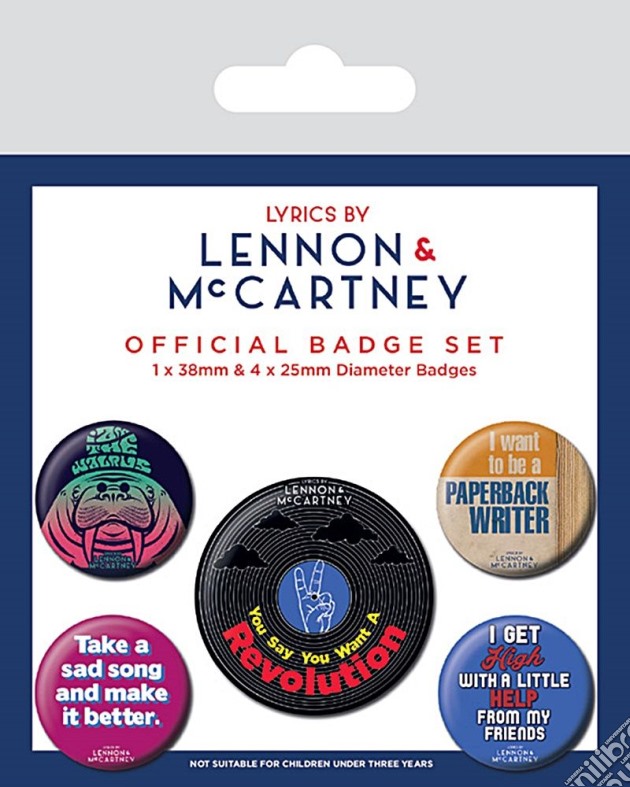 Lyrics By Lennon & McCartney Badgepack (Pin Badge Pack) gioco