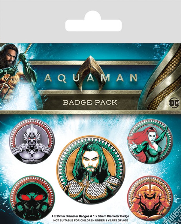 Dc Comics: Pyramid - Aquaman (Heavy Hitters Of The Seas) Badge Pack (Pin Badge Pack) gioco