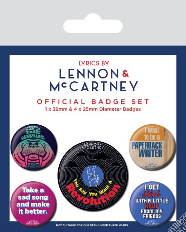 Lyrics By Lennon & Mccartney Badgepack (Pin Badge Pack) gioco