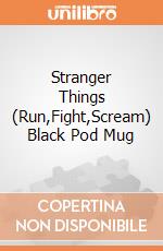 Stranger Things (Run,Fight,Scream) Black Pod Mug giochi