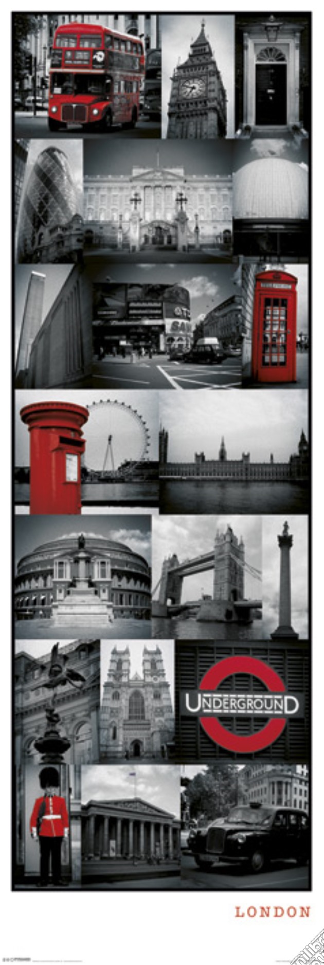 London - Collage (Poster Da Porta 53X158 Cm) gioco di Pyramid