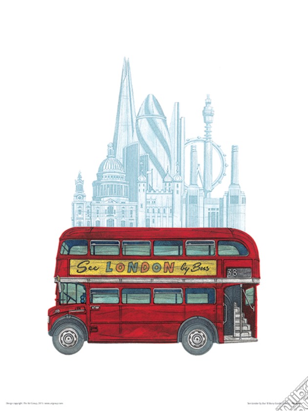 Pyramid: Barry Goodman: See London By Bus (Stampa 30X40 Cm) gioco