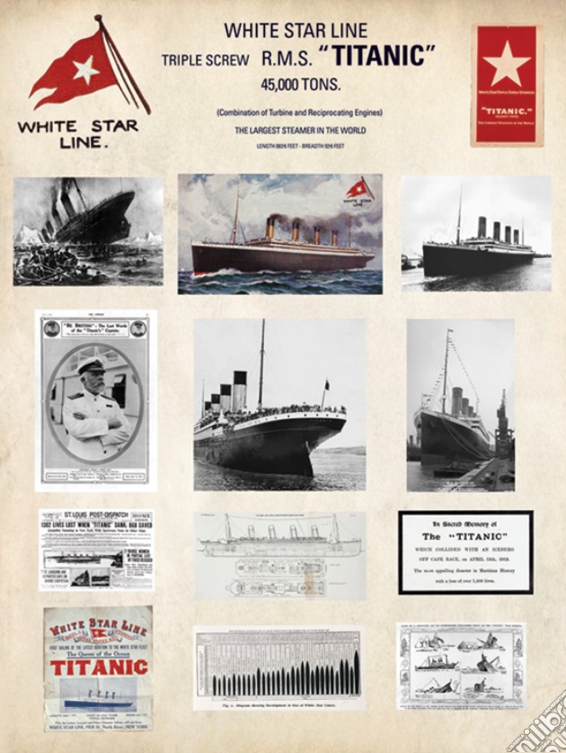 Titanic - Collage (Poster 80X60 Cm) gioco di Pyramid
