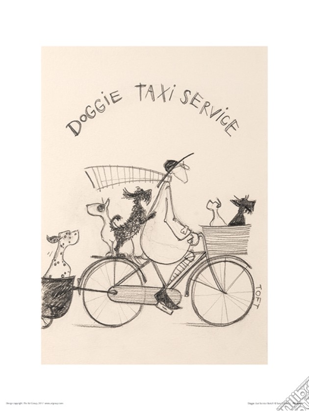 Sam Toft: Doggie Taxi Service Sketch (Stampa 30X40 Cm) gioco