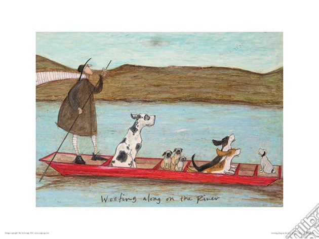 Sam Toft: Woofing Along On The River (Stampa 30X40 Cm) gioco