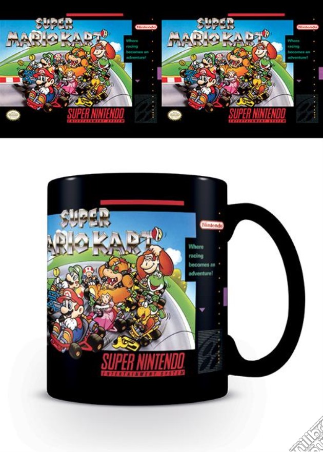 Super Nintendo (Super Mario Kart) Black Mug (Tazza) gioco