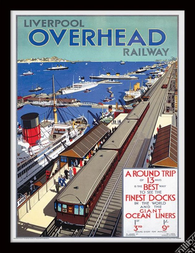 Liverpool (Overhead Railway 1923 By W.T.) (Stampa In Cornice) gioco di Pyramid