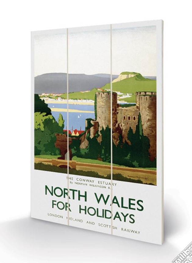 North Wales (The Conway Estuary By Norman Wilkinson) Micro Wood (Stampa Su Legno) gioco di Pyramid
