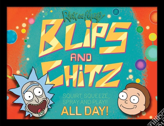 Rick And Morty - Blips And Chitz (Stampa In Cornice 30X40 Cm) gioco